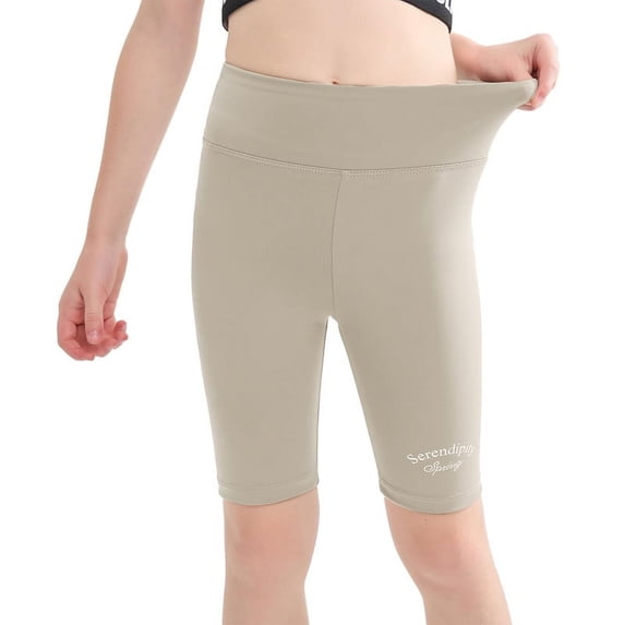 Rolanko Girls' Shorts Gym Stretch Spandex Compression 7" Athletic Shorts for Kids sports Dance 4-16