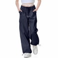 thumbnail image 1 of Rolanko Parachute Pants for Girls Y2K Cargo Trousers with Pockets Harajuku Jogger Pants, 1 of 7
