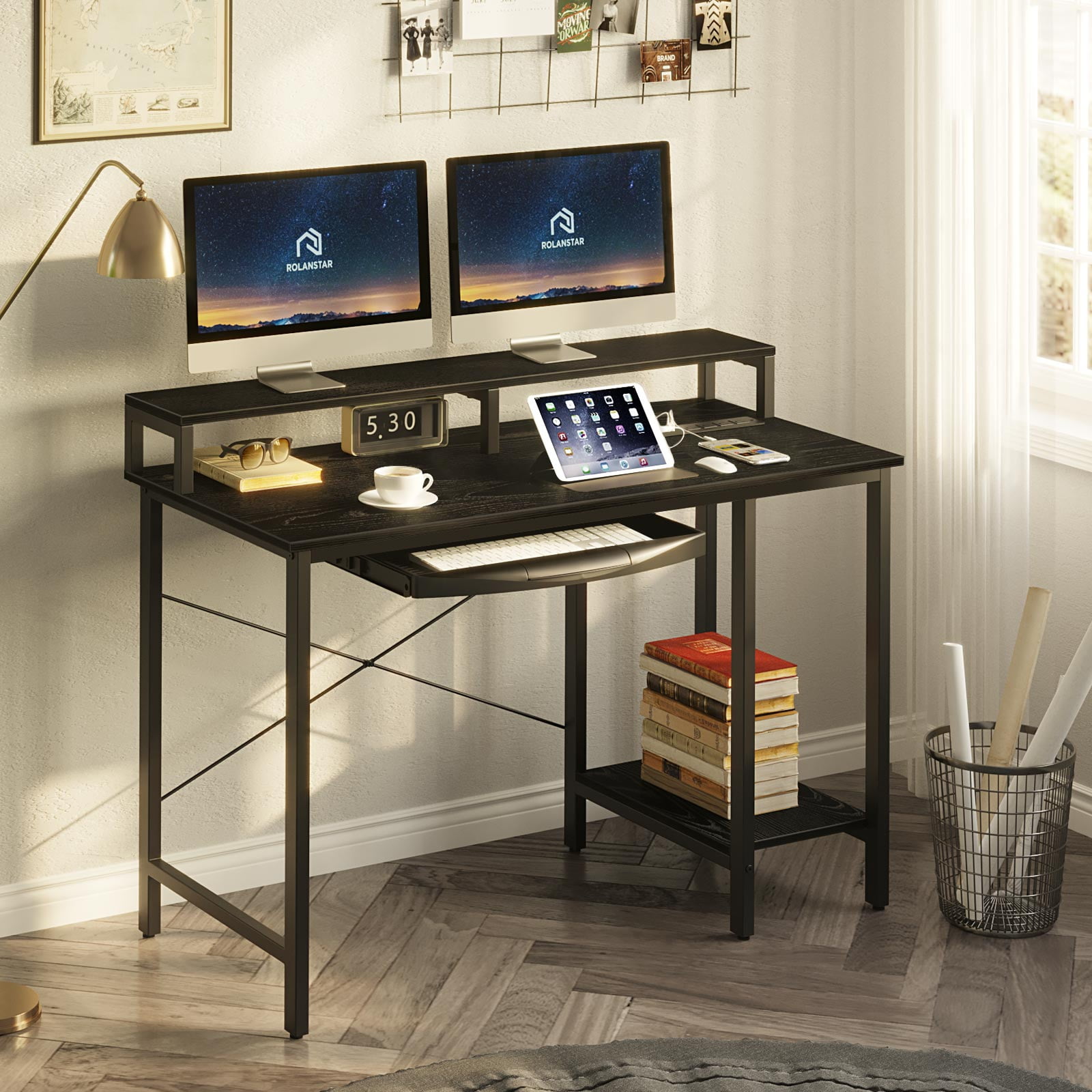 Rolanstar black cheap computer desk