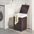 thumbnail image 1 of Rolanstar Laundry Hamper with Lid, 60L Clothes Hamper with 2 Removable Liner Bags & 2 Mesh Laundry Bags, Handwoven Synthetic Rattan Laundry Basket for Clothes, Toys in Bathroom, Bedroom, Brown, 1 of 8