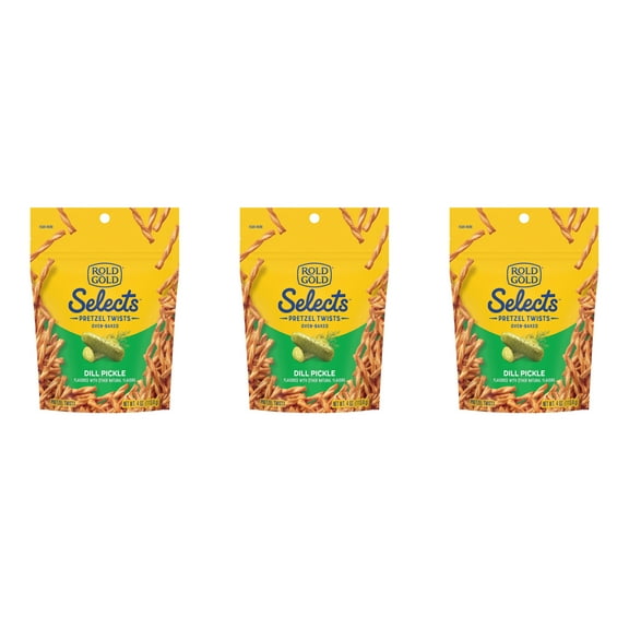 Rold Gold Selects Dill Pickle Pretzel Twists (4 oz), 3-Pack Bundle by SUPERDEALS