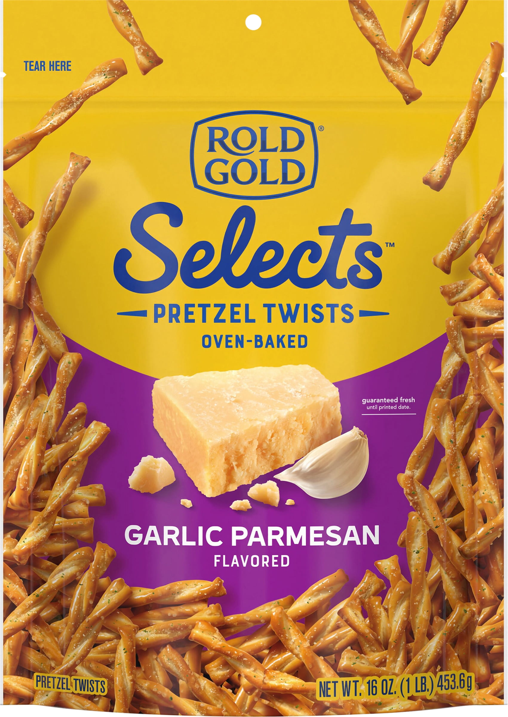 Rold Gold Selects Garlic Parmesan Flavored Pretzels Twists, 16 oz Bag