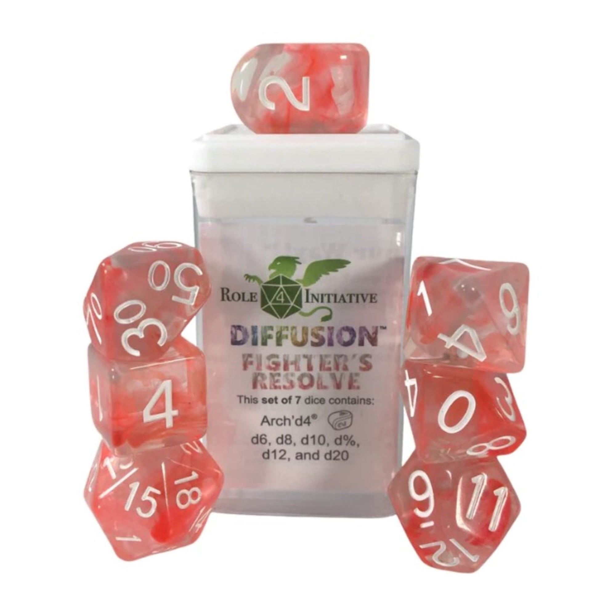 Role 4 Initiative Diffusion Poly Set - Fighters Resolve w/Numbers (7 ...