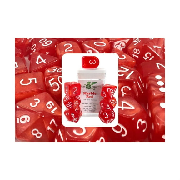 Role 4 Initiative Poly Set Marble Red w/White, Archd4 (7)