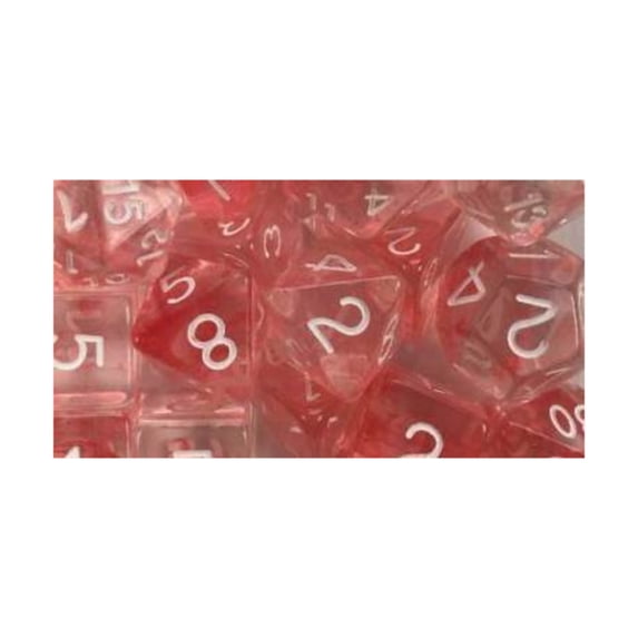 Role 4 Initiative Polyhedral Dice - Cherry w/White Numbers (7) New