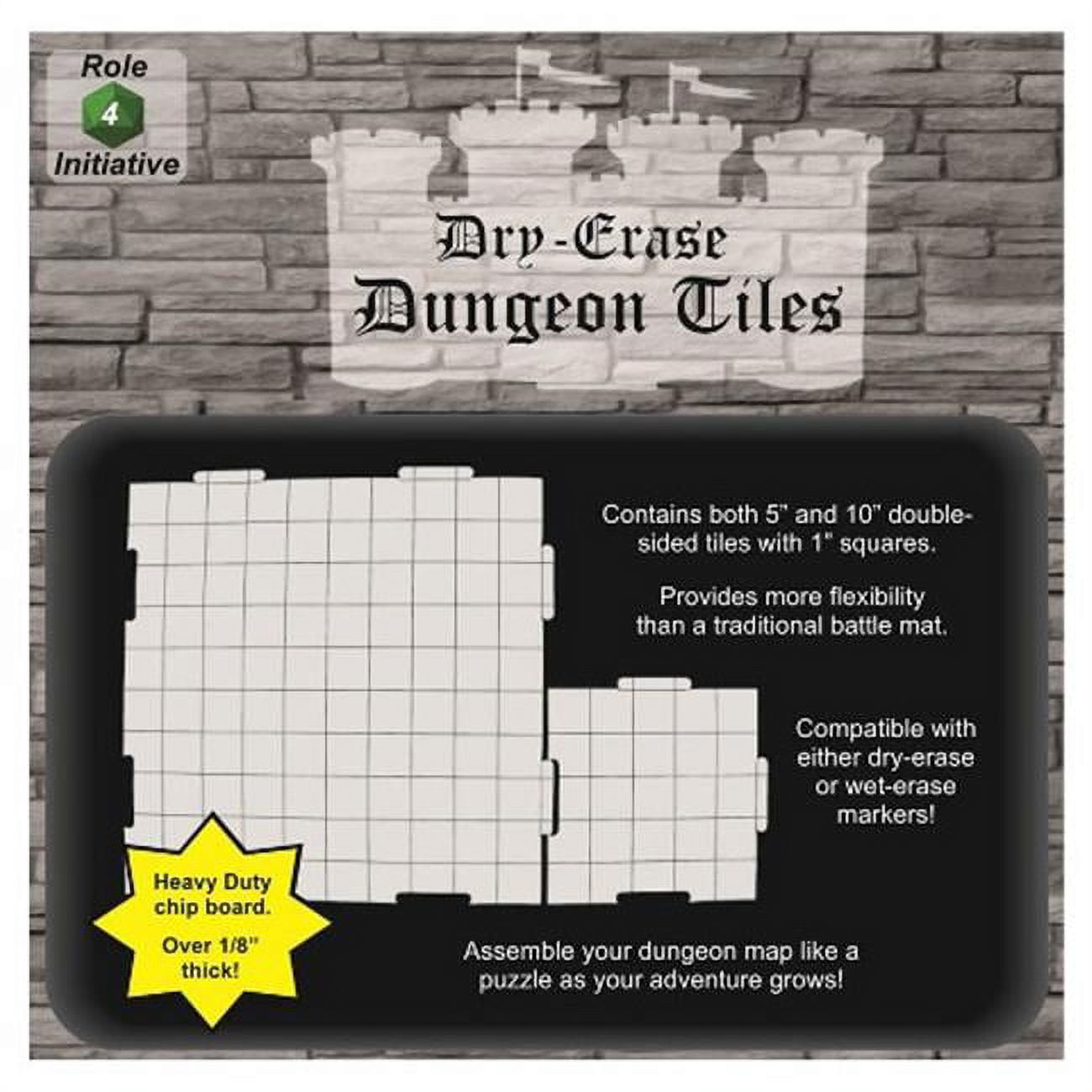 Role 4 Initiative R4I45003 10 & 5 in. Dry Erase Dungeon Tiles, Combo Pack