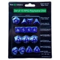 thumbnail image 1 of Set of 15 Large High-Visibility Polyhedral Dice: Opaque Dark Blue with White Numbers (3d4 4d6 2d8 1d10 1d% 1d12 3d20), 1 of 4