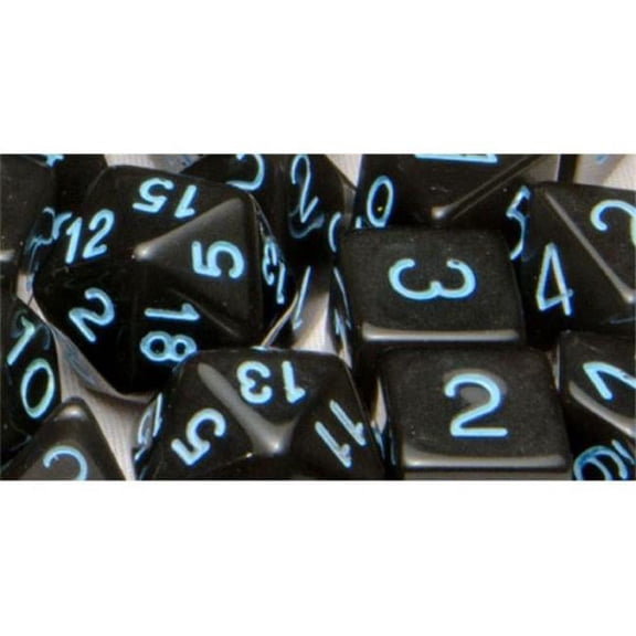 Role 4 Initiative Polyhedral Dice - Translucent Black w/Blue, Arch'd4 New