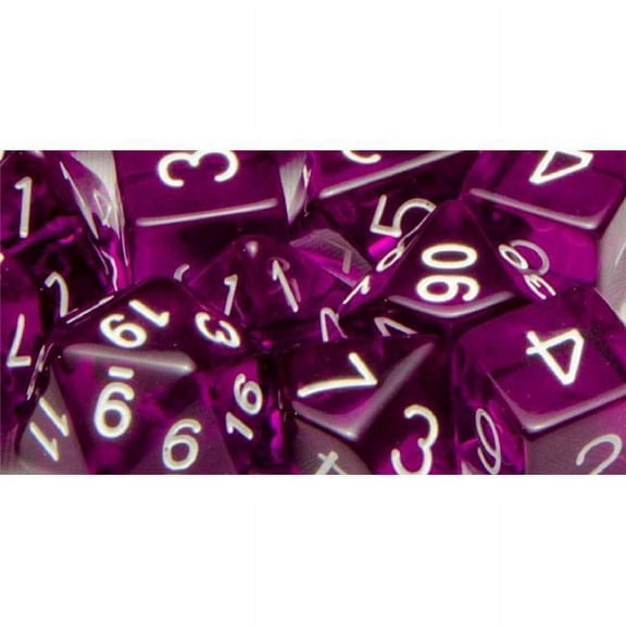 Role 4 Initiative Polyhedral Dice - Translucent Dark Purple w/White and Arch'd4 (7) New