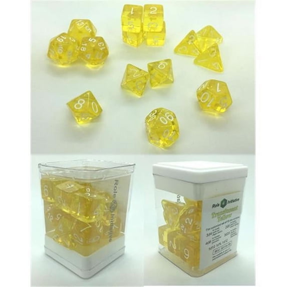 Role 4 Initiative R4I50118-FB Translucent Yellow Dice - Set of 15