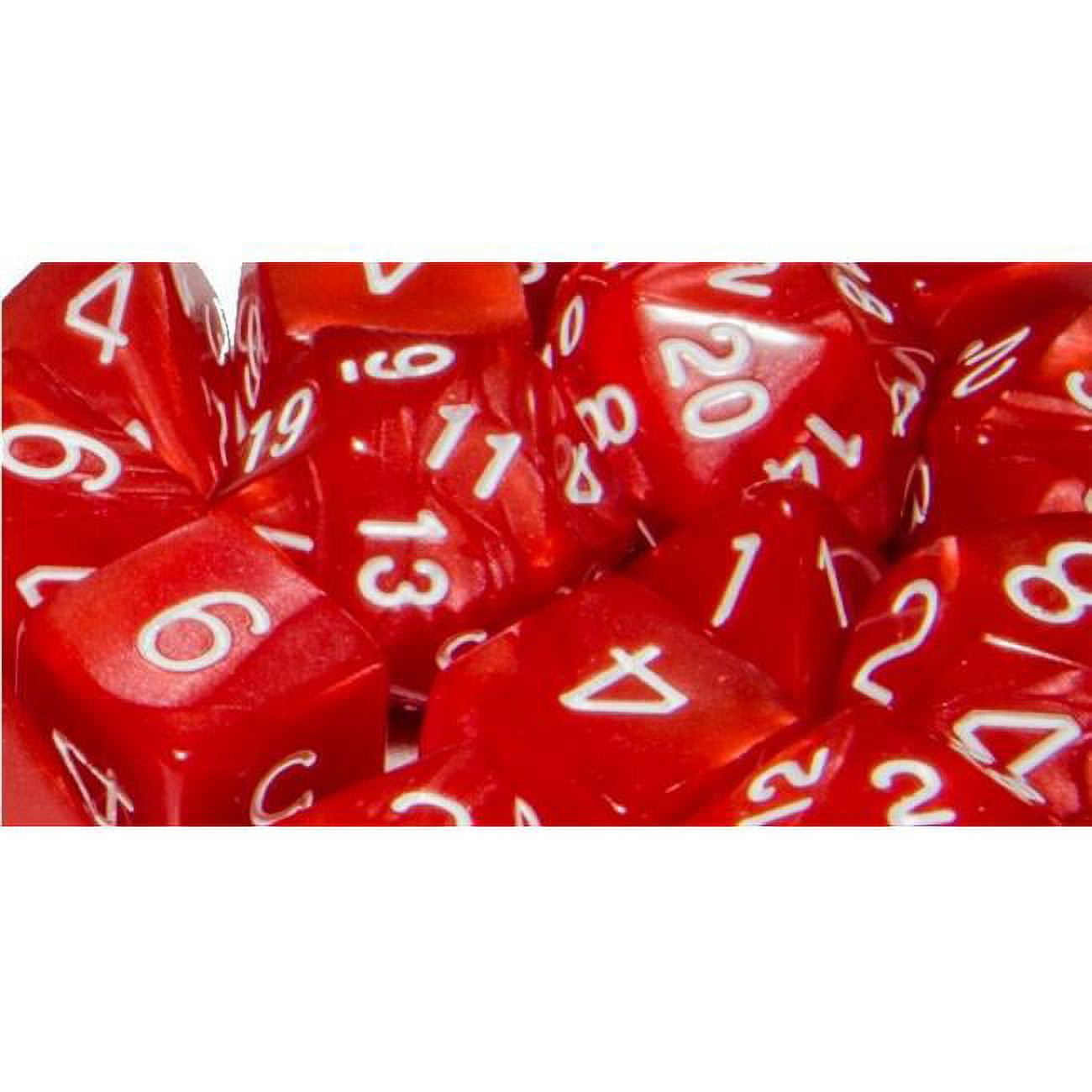 Role 4 Initiative R4I50204FC Polyhedral Dice, Marble Red & White - Set of 15