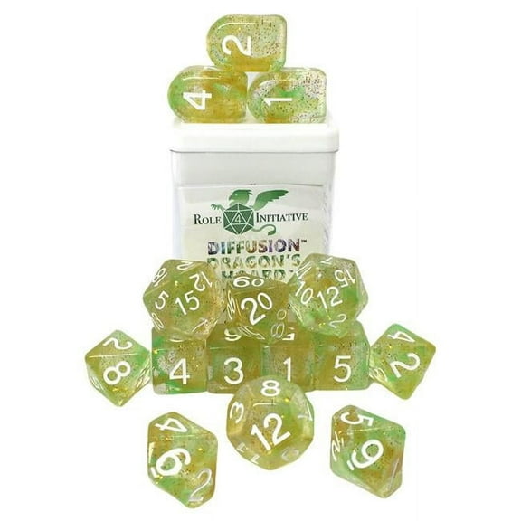 Role 4 Initiative Polyhedral Dice - Dragon's Hoard, Arch'd d4's w/White Numbers (15) New