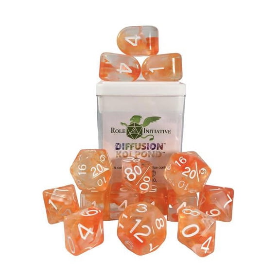 Role 4 Initiative Polyhedral Dice - Koi Pond, Arch'd4 (15) New