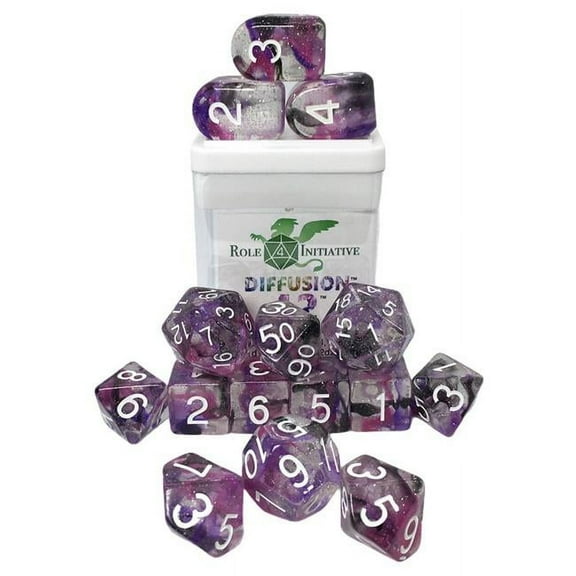 Role 4 Initiative Polyhedral Dice - 42, Arch'd d4's w/White Numbers (15) New