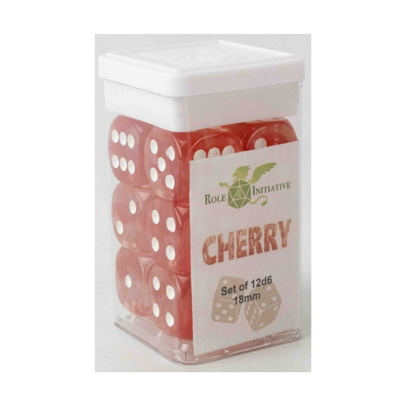 Role 4 Initiative d6 18mm Cherry w/White (12) New