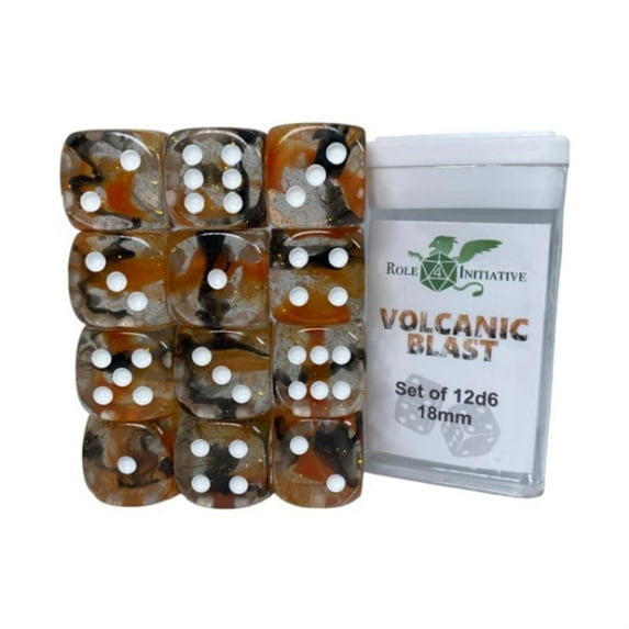 Role 4 Initiative d6 18mm Volcanic Blast w/White (12)