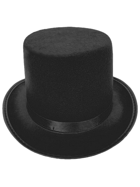 Role Play Magicians Hat Flat Top Hat for Adult Round Hat Stage Show Headwear Masquerades Tall Hat Male Gentleman Hat