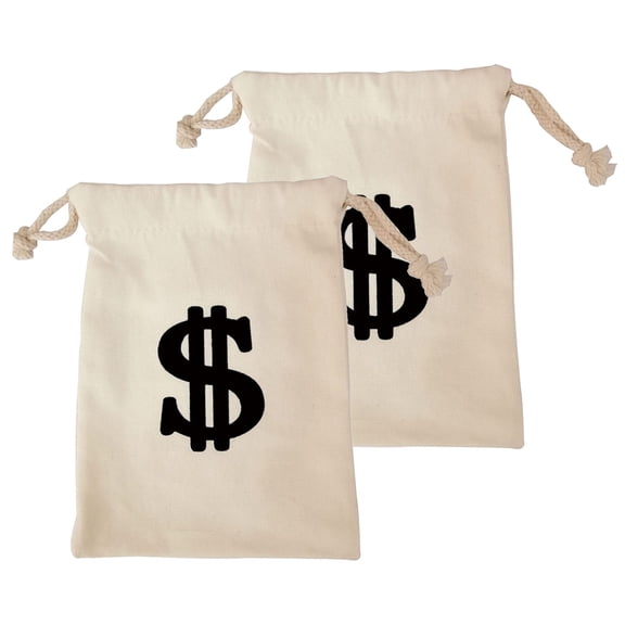 Role Playing Themed Party Money Bag，2Pcs Props Pocket For Party Large Bag Dollar Sign Carrying Sack For Toy Party Bank Cowboy Cosplay Theme Party