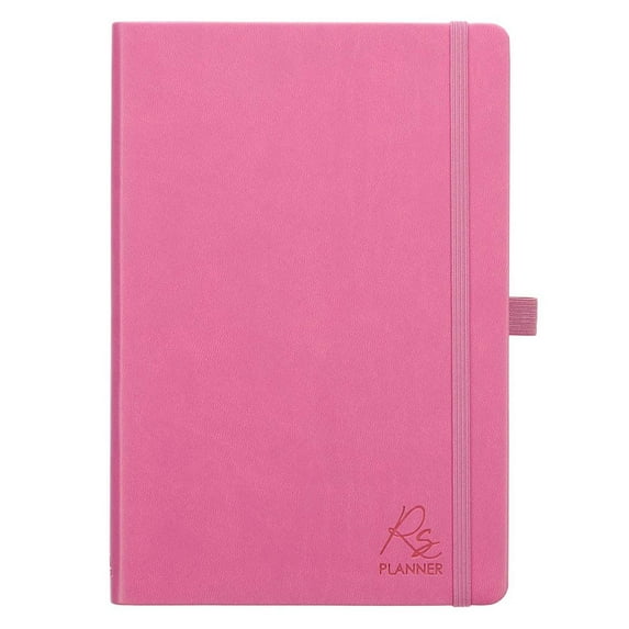 Rolene Strauss Undated Daily Planner w/Scripture for Women - Daily, Weekly, Monthly, Academic Organizer, Dot Grid Notebook, Time Management, Productivity, Pink Faux Leather