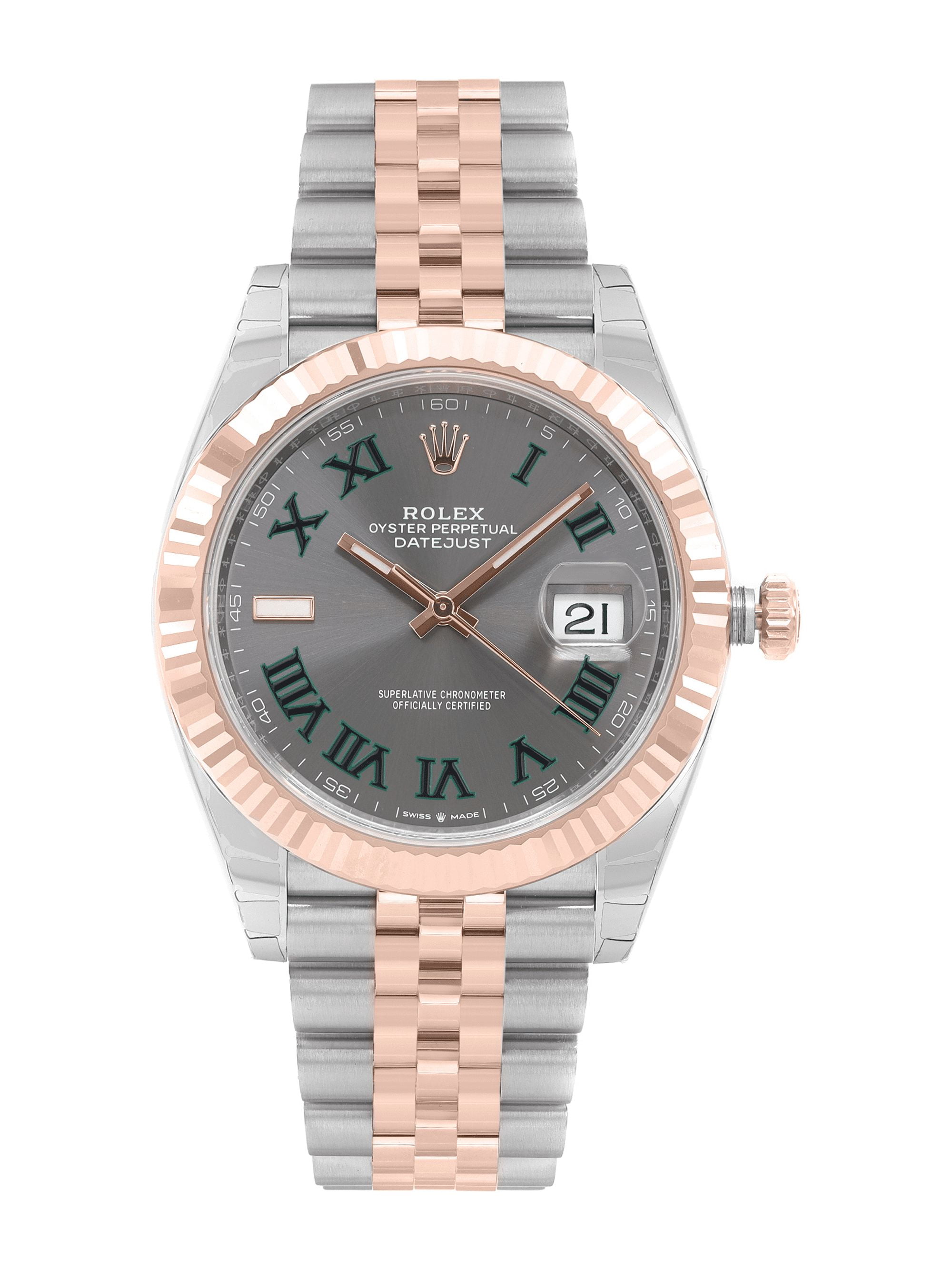 Rolex Datejust Wimbledon 41mm 18k Everose Gold Steel Dial Mens Watch 126331GYRJ