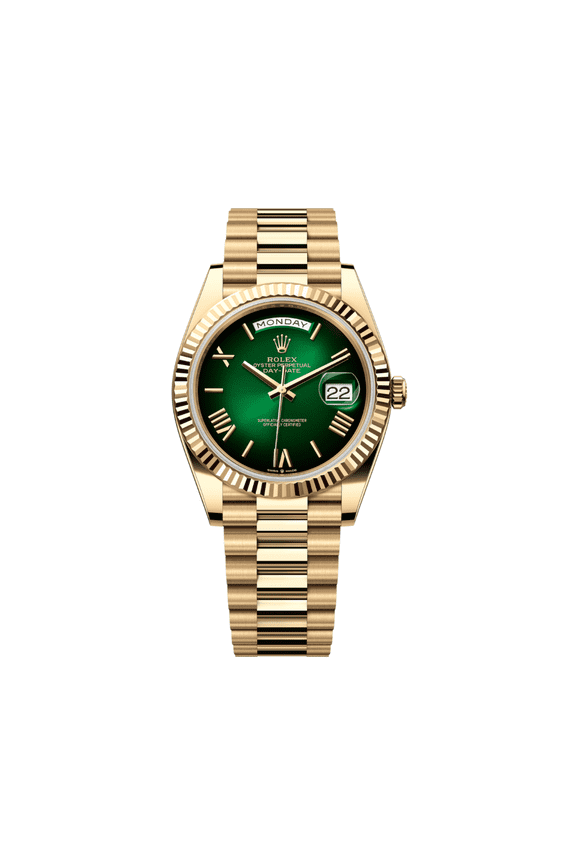 Pre-Owned Rolex Day-Date 40 Green Ombre Dial 228238