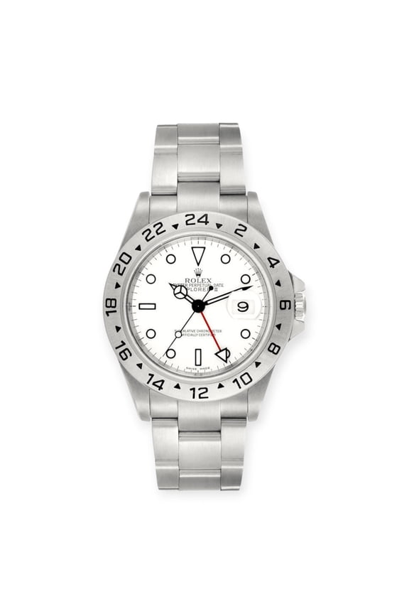 Pre-Owned Rolex Explorer II 16570 Polar White Dial Steel Mens Watch
