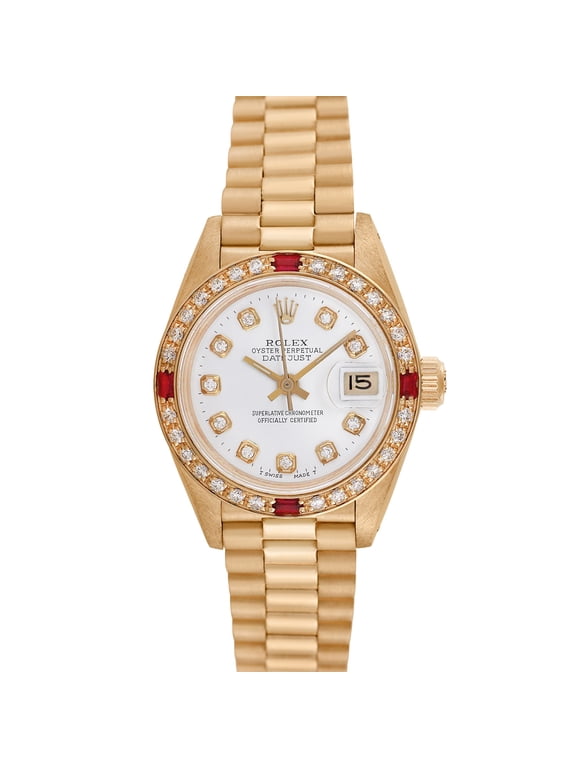 Pre-Owned Rolex Ladies President 26mm 18K Yellow Gold President Wristwatch