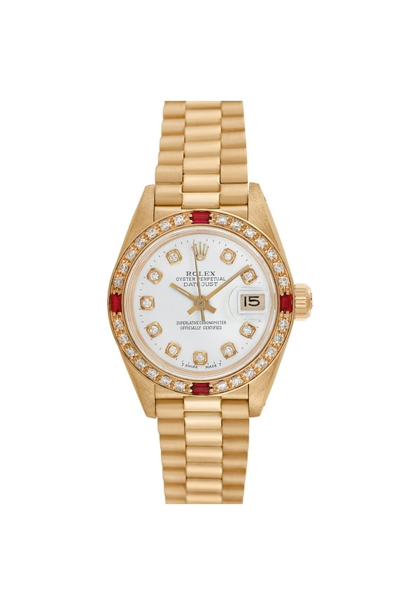 Pre-Owned Rolex Ladies President 26mm 18K Yellow Gold President Wristwatch