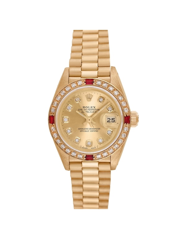 Pre-Owned Rolex Ladies President 26mm 18K Yellow Gold President Wristwatch