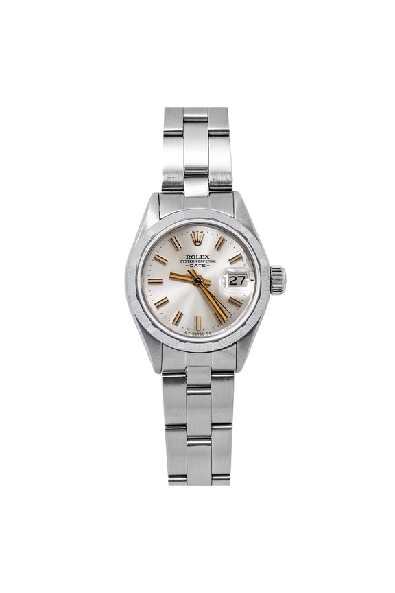 Pre-Owned Rolex Lady-Datejust 6917 26mm White Dial Stainless Steel Oyster Bracelet Watch