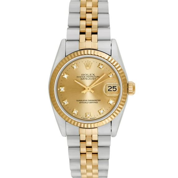 Pre-Owned Rolex Midsize Datejust 31mm Yellow gold and Stainless steel Jubilee Wristwatch