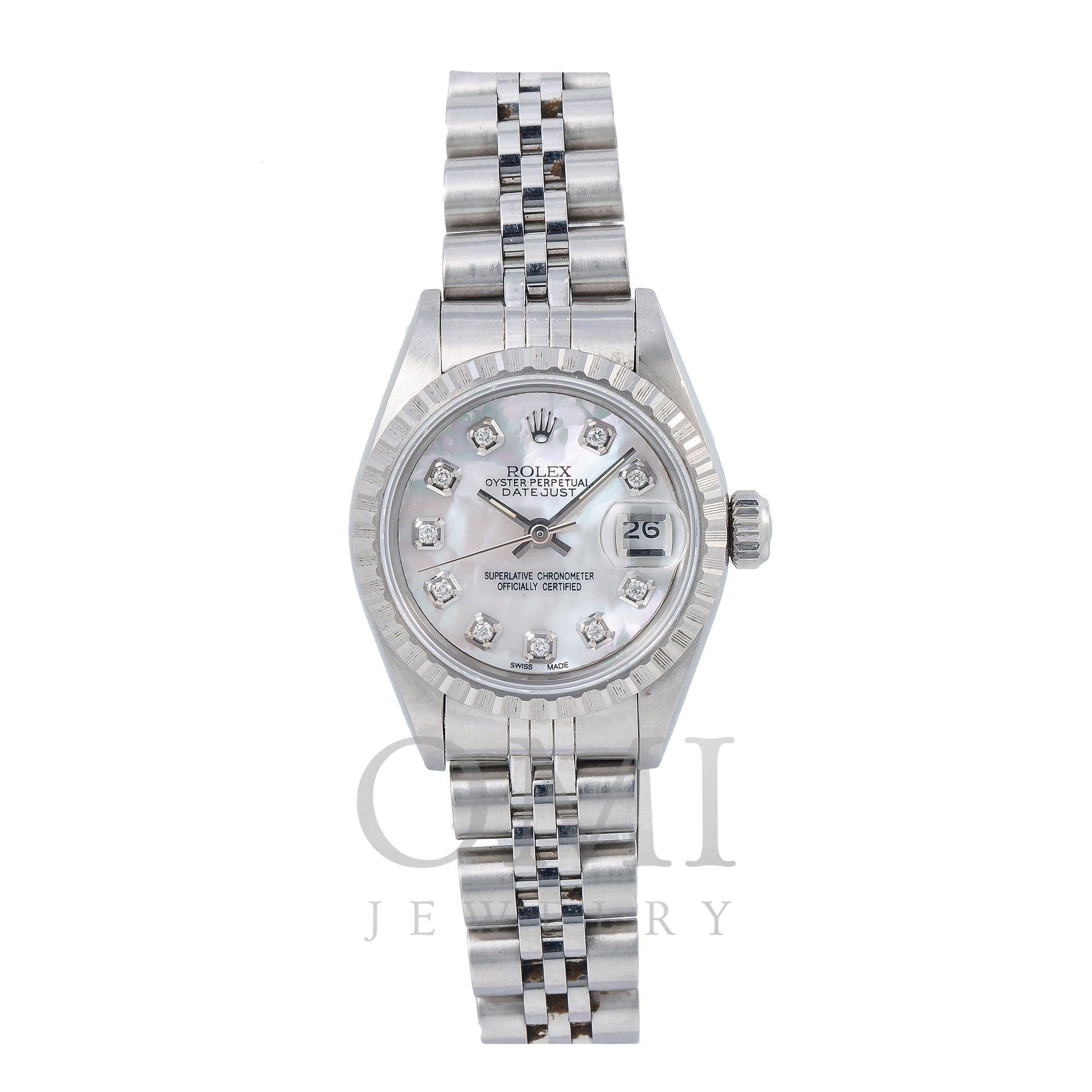 Rolex Oyster Perpetual Lady Date 69240 26mm Silver Diamond Dial With Stainless Steel Jubilee Bracelet Rolex Adult Male Walmart