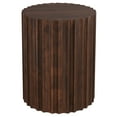 thumbnail image 1 of Rolf 16 inch Wide Solid Mango Boho Contemporary End Table in Walnut Brown, Assembled, 1 of 9