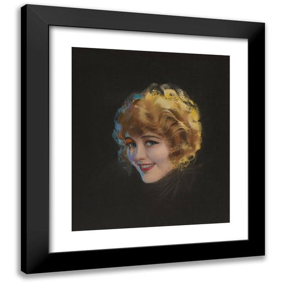 Rolf Armstrong 12x14 Black Modern Framed Museum Art Print Titled - Portrait of Pearl White (1920)