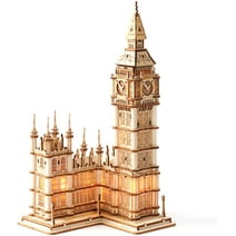 Rolife 3D Jigsaw Puzzle Big Ben With Lights London Architecture Wooden Model Kits for Teens/Adults