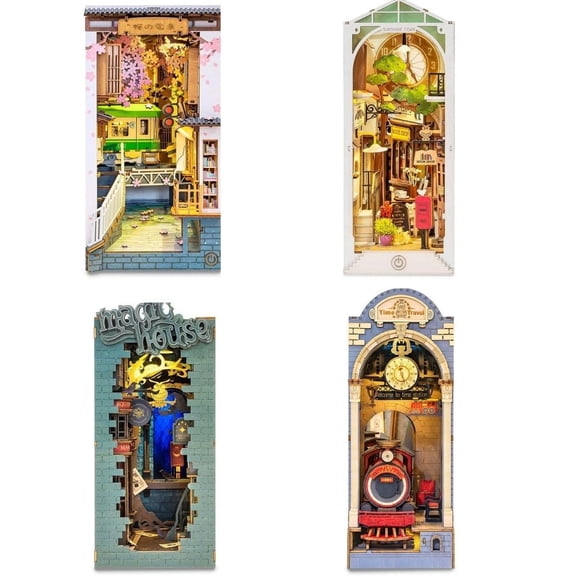 Rolife 3D Puzzle Stories in Books Series Book Nook DIY Miniature House (4 Sets)