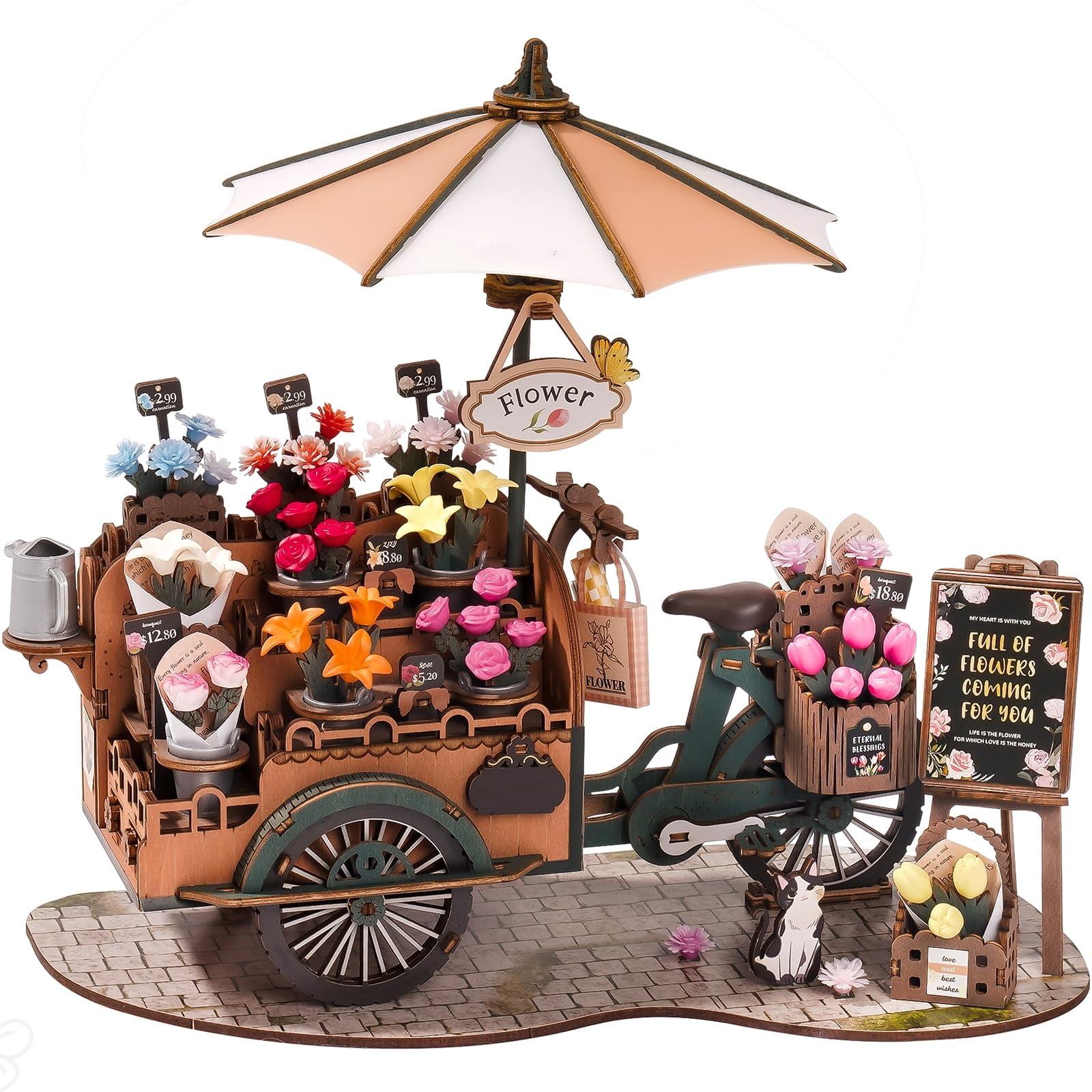 Rolife 3D Puzzles for Adults DIY Model Building Kit to Build Floral ...