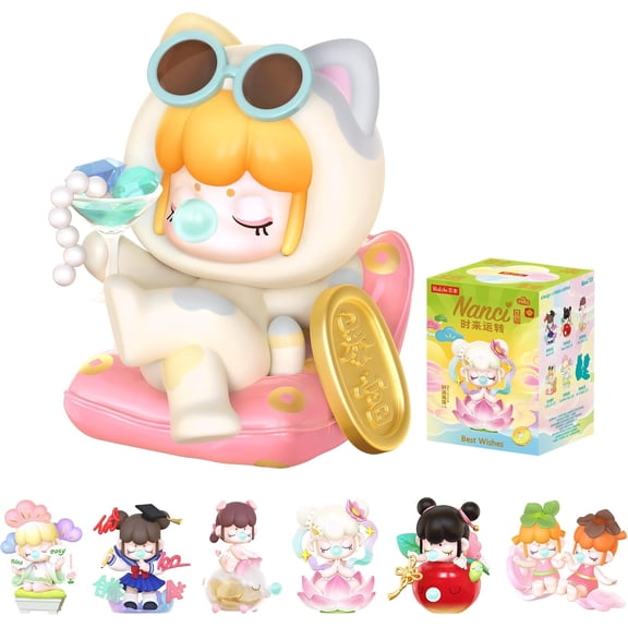 Rolife Best Wishes Series Nanci Blind Box, Random Collectible Action Figure 3.1-3.7 Inch, Mini PVC Desk Decor, Birthday Gift for Teens Adults, Single Box Mystery Style