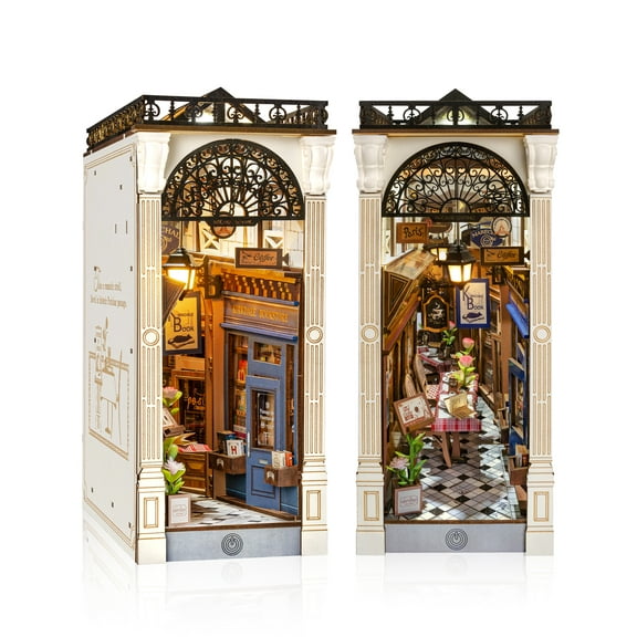 Rolife Book Nook 3D Jigsaw Puzzle Wooden Model Building Kit Decorative Bookend Stand DIY Bookshelf Insert Decor Gift for Teen Adults,Arcade Dating
