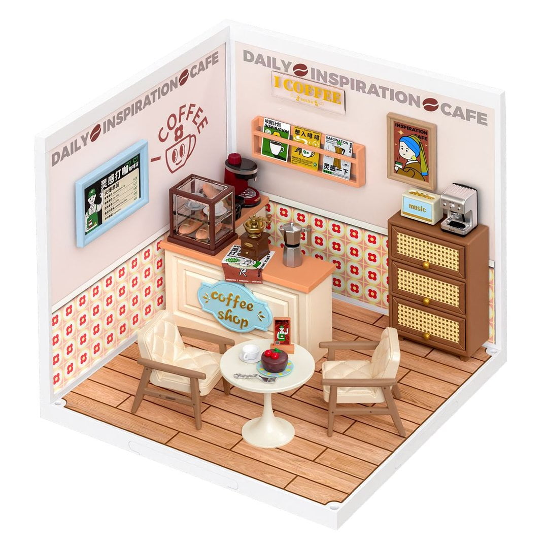 Rolife Building Model Kit Super Creator Daily Inspiration Cafe Plastic DIY  Miniature House Kit DW001