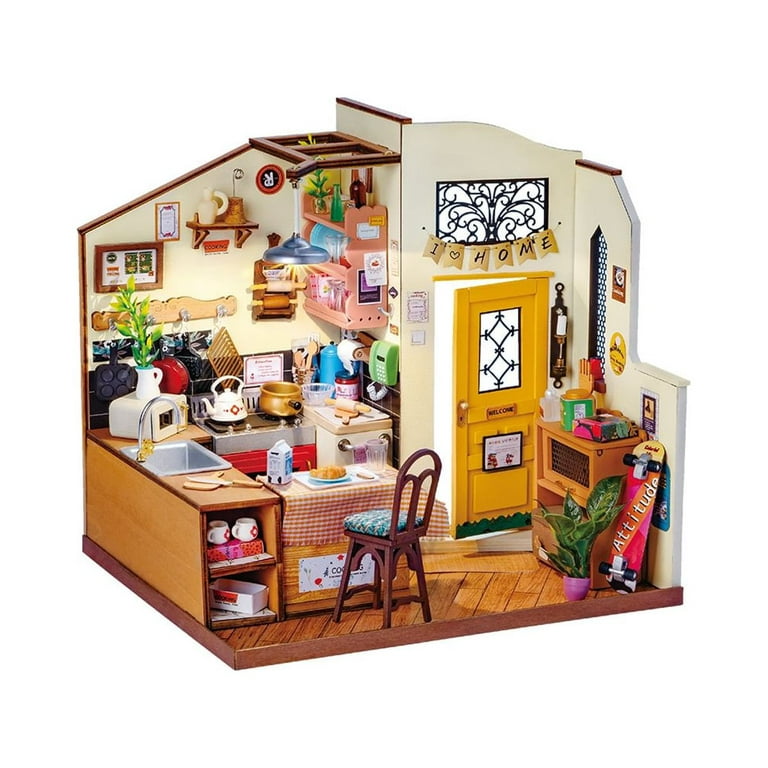 Rolife Cozy Kitchen DIY Miniature House Kit Birthday Gifts for