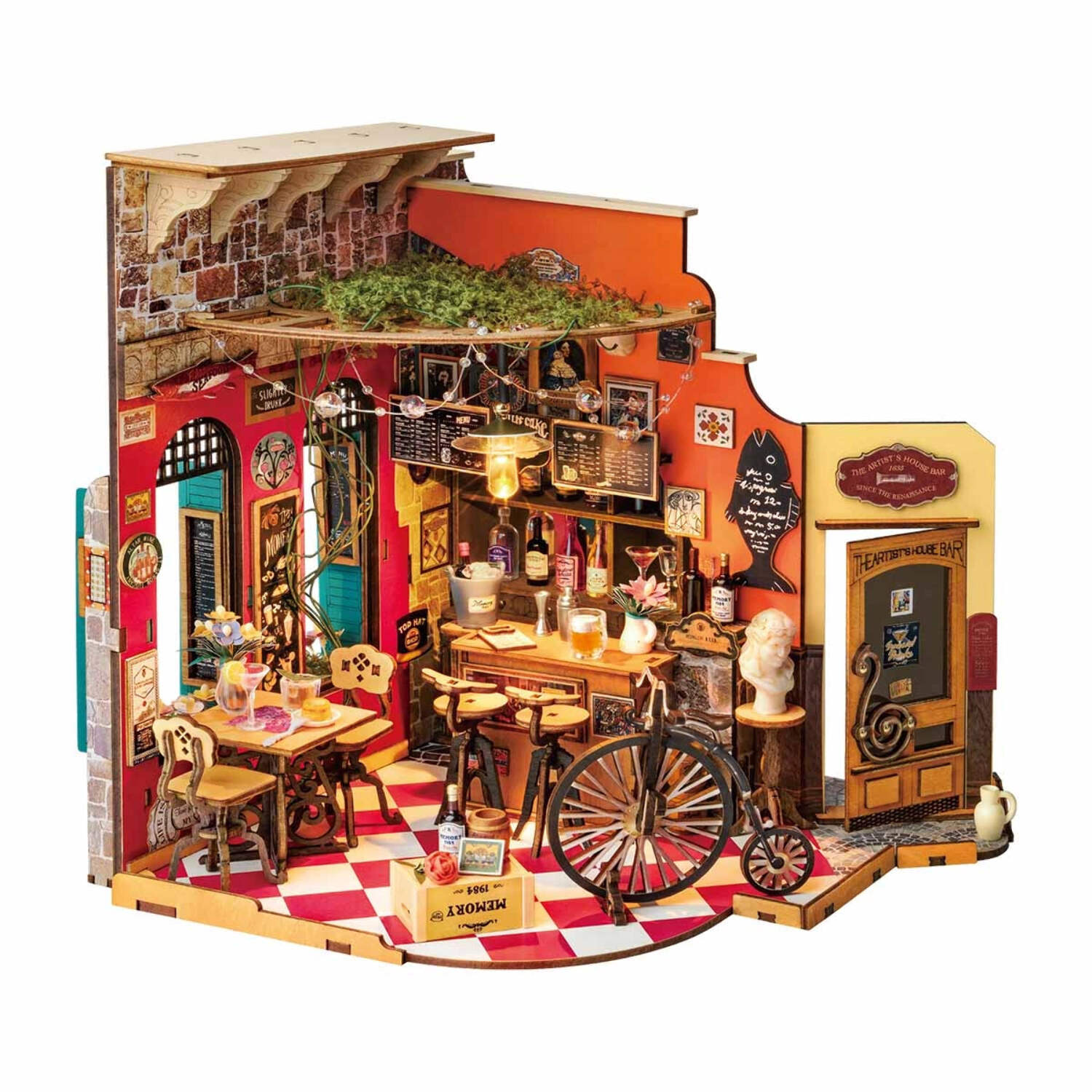 Rolife DG173 DIY Miniature House Kit - Cheers Bar Dining - Walmart.com