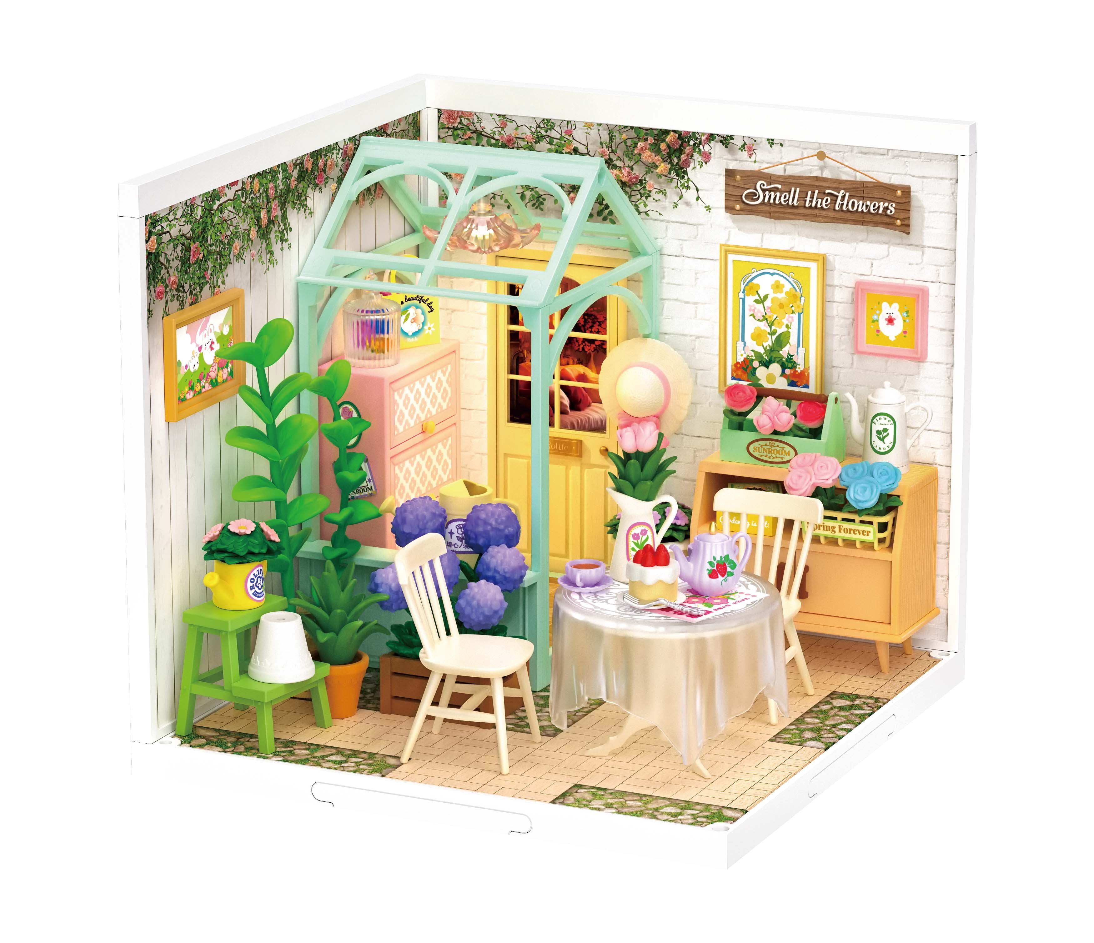 Rolife DIY Miniature Dollhouse Super Creator Blooming Tea Garden