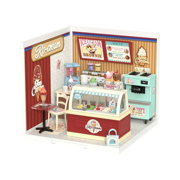 Rolife DIY Miniature Dollhouse Super Creator Flavorful Ice Cream Plastic Building Set Toys Playset Gifts for Teens Adults