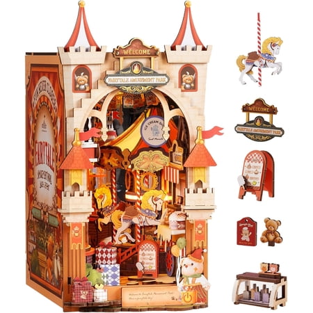 Rolife Fairytale Amusement Park DIY Book Nook Kit, 3d Wooden Puzzle Creative Home Decor, Gift for Adults