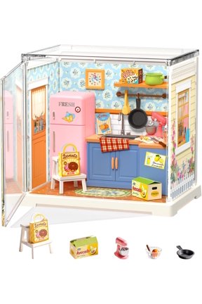 Homely Baking Kitchen Micro Building Blocks Kit, Miniature Bakery Scene for Teens & Adults, DIY Plastic Retail Store Series Set, Creative Craft Hobby Desk Decor Gift