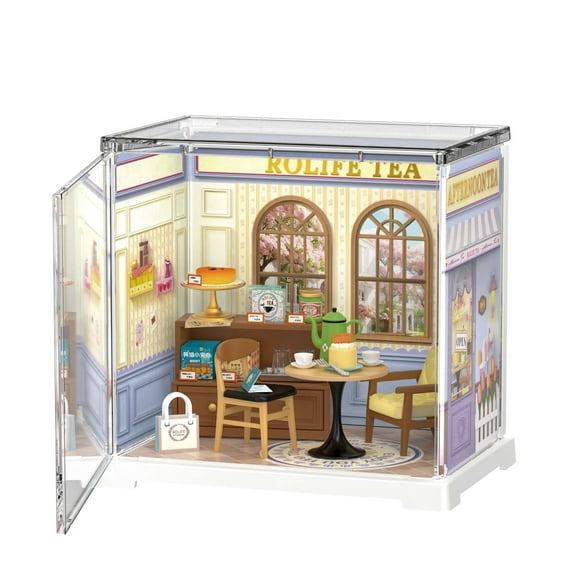 Rolife Mini Dollhouse Super Creator Plastic Building Set Toys Playset Gifts for Teens Adults, Honey Tea Lounge