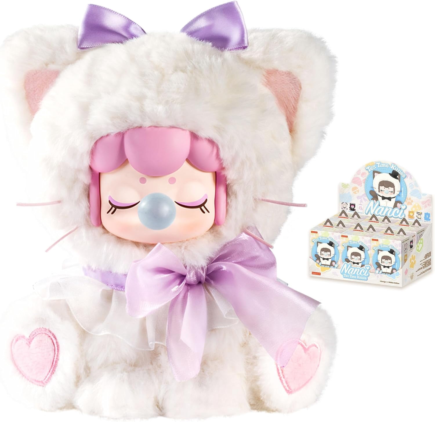 Rolife Nanci Blind Box Plush Cat Afternoon Tea Series, 1PC Random Cute Design Plush Toy, Creative Collectible Toys for Birthday/Christmas Holiday