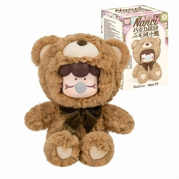 Rolife Nanci Chocolate Colorful Plush Bear 6Pcs Series Blind Box Handmade Decoration Surprise Box Children's Christmas Gifts