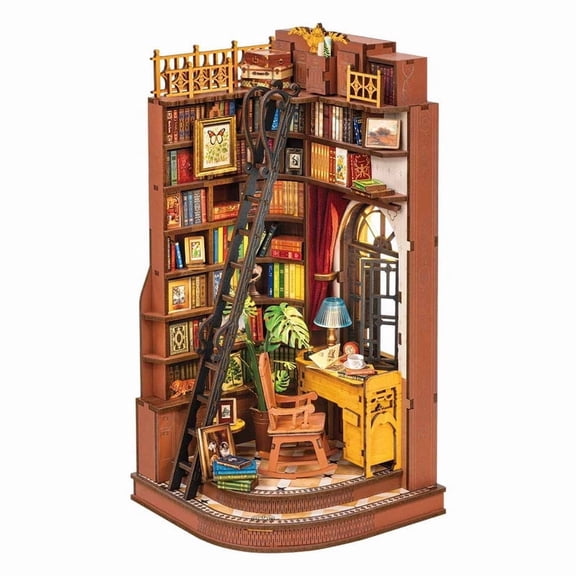 Rolife Silent Corner Study DIY Book Nook Shelf Insert for Adult Kid Xmas Gift